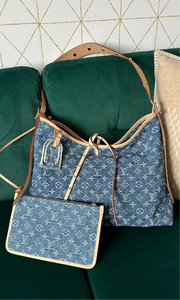 Louis Vuitton Monogram Denim CarryAll MM Blue