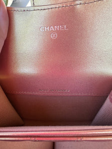 Chanel Lambskin Metallic Flap Card Holder Gold