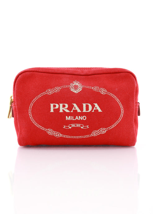 Prada Canapa Red Pouch