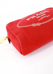 Prada Canapa Red Pouch