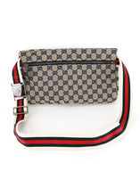 Load image into Gallery viewer, Gucci Monogram Web Double Pocket Belt Bumbag Navy