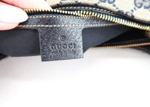 Gucci Monogram Canvas Horsebit Navy