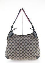 Load image into Gallery viewer, Gucci Monogram Canvas Horsebit Navy