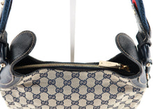 Load image into Gallery viewer, Gucci Monogram Canvas Horsebit Navy