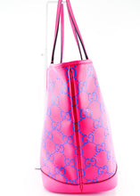 Load image into Gallery viewer, Gucci Embossed GG Monogram Large Tote Pink Blue