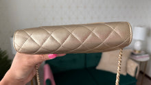 Load image into Gallery viewer, Chanel Lambskin Metallic Wallet on a Chain Gold