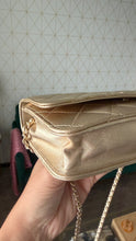 Load image into Gallery viewer, Chanel Lambskin Metallic Wallet on a Chain Gold
