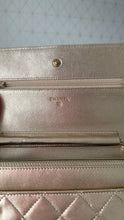 Load image into Gallery viewer, Chanel Lambskin Metallic Wallet on a Chain Gold