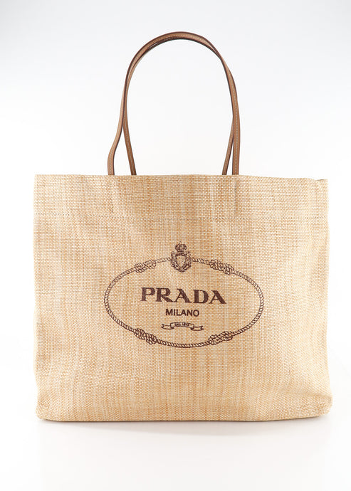 Prada Raffia Large Tote