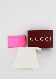 Gucci Rubber Monogram Card Holder Pink