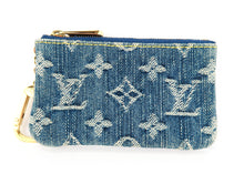 Load image into Gallery viewer, Louis Vuitton Monogram Denim Key Pouch Blue