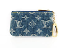 Load image into Gallery viewer, Louis Vuitton Monogram Denim Key Pouch Blue