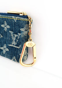 Louis Vuitton Monogram Denim Key Pouch Blue