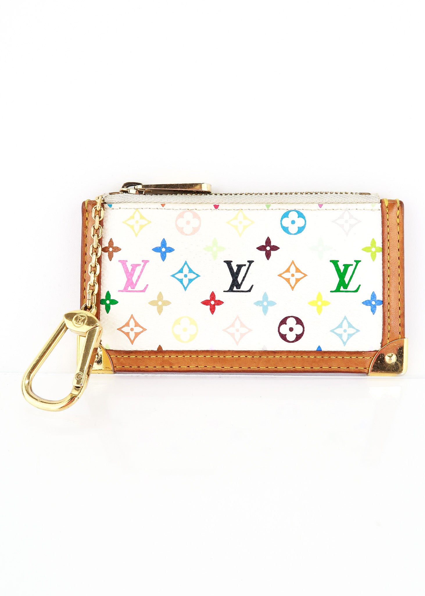 Louis Vuitton Multicolor Monogram Key Pouch White – DAC