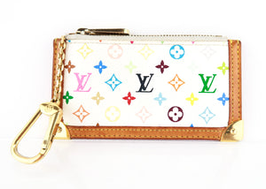 Louis Vuitton Multicolor Monogram Key Pouch White