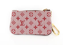 Load image into Gallery viewer, Louis Vuitton Monogram Mini Lin Key Pouch Red