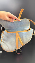 Load image into Gallery viewer, Dior Light Denim Saddle Bag