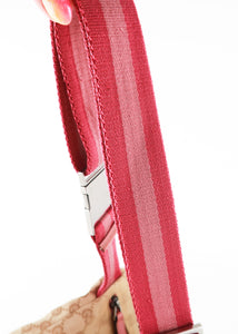 Gucci Monogram Web Double Pocket Belt BumBag Pink