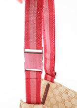 Load image into Gallery viewer, Gucci Monogram Web Double Pocket Belt BumBag Pink