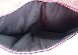 Gucci Monogram Web Double Pocket Belt BumBag Pink