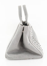 Load image into Gallery viewer, Prada Canapa Studded Crystal 2 Way Tote Grey