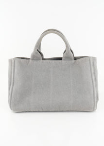 Prada Canapa Studded Crystal 2 Way Tote Grey