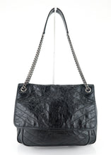 Load image into Gallery viewer, Saint Laurent Crinkled Calfskin Matelasse Large Niki Black