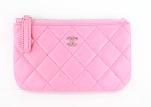 Chanel Lambskin Classic O Case Pink