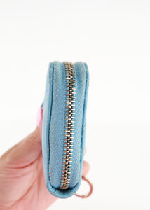 Chanel Caviar Zipped Key Pouch Blue