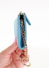 Load image into Gallery viewer, Chanel Caviar Zipped Key Pouch Blue