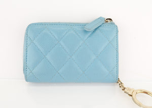 Chanel Caviar Zipped Key Pouch Blue