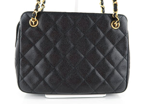 Chanel Vintage Caviar Quilted Shoulder Bag Black