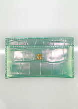 Load image into Gallery viewer, Chanel Croc 26K Card Holder Turquoise