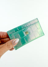 Load image into Gallery viewer, Chanel Croc 26K Card Holder Turquoise