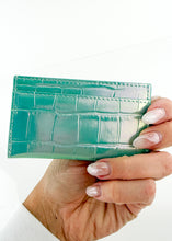 Load image into Gallery viewer, Chanel Croc 26K Card Holder Turquoise