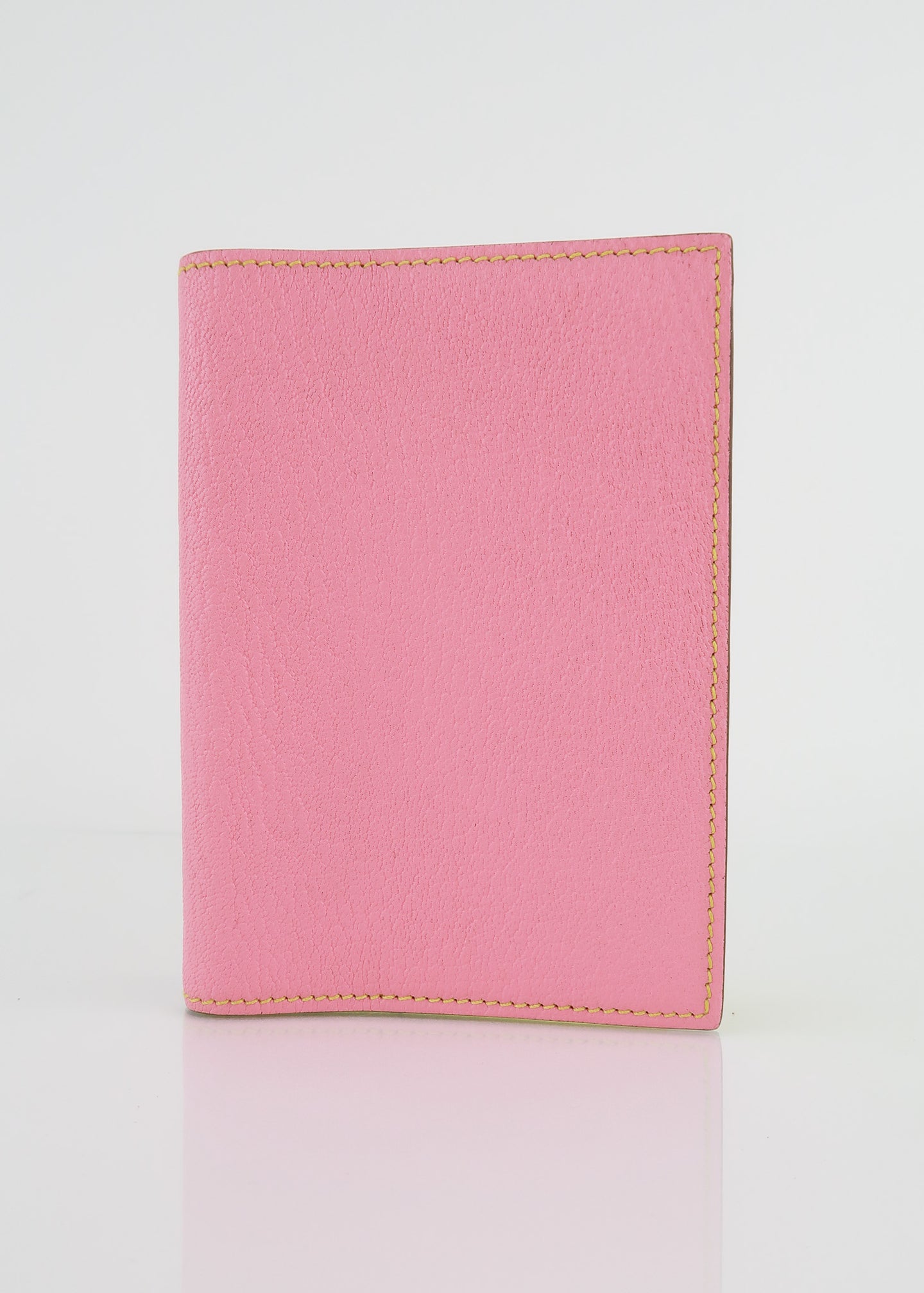 Hermes Chèvre Agenda GM Pink Yellow