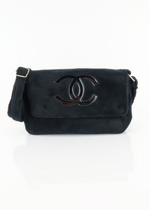 Chanel Terry Messenger Black on Black