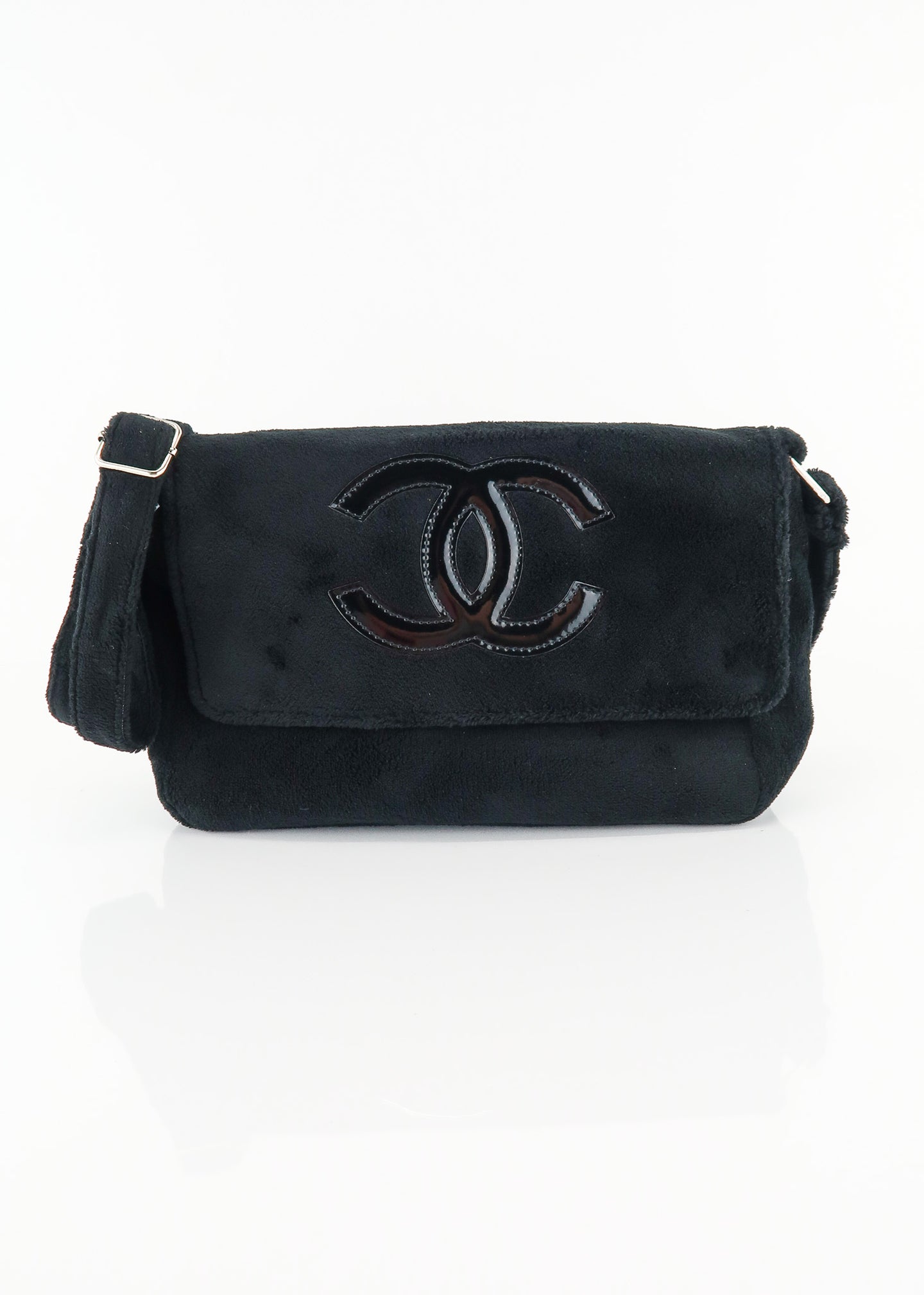 Chanel Terry Messenger Black on Black