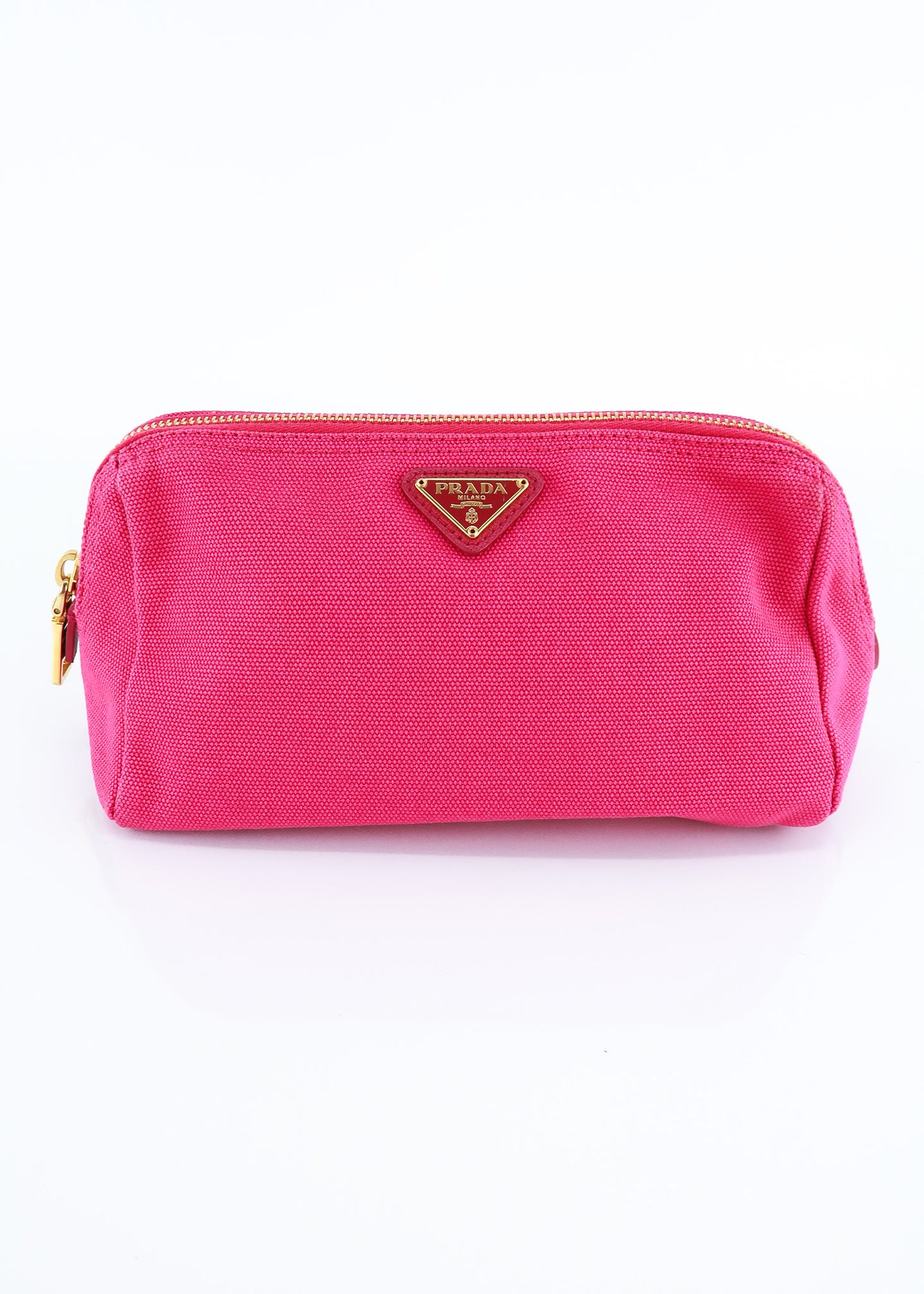 Prada Canvas Canapa Pouch Pink