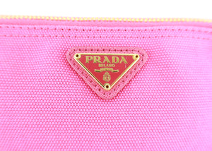 Prada Canvas Canapa Pouch Pink