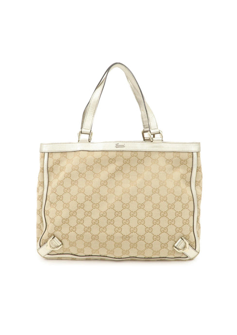 Gucci Canvas Abbey Tote Ivory