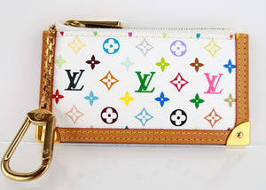 Louis Vuitton Monogram Multicolor Cles Key Pouch White