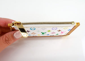 Louis Vuitton Monogram Multicolor Cles Key Pouch White