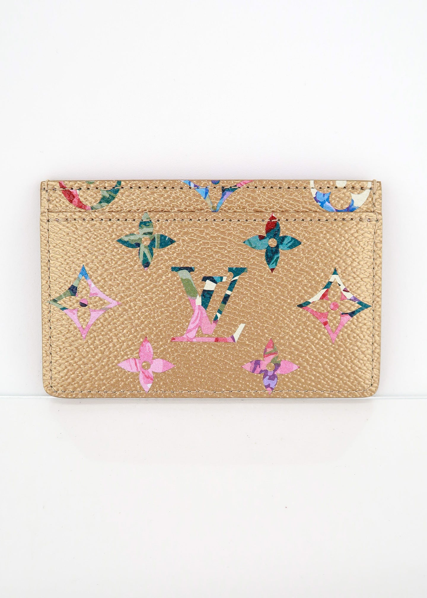 Louis Vuitton Monogram Garden Card Holder Gold