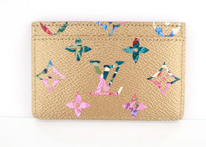 Louis Vuitton Monogram Garden Card Holder Gold