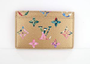 Louis Vuitton Monogram Garden Card Holder Gold