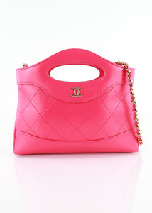 Chanel Nano 31 Shiny Crumpled Calfskin Hot Pink