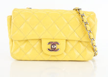 Load image into Gallery viewer, Chanel Mini Matelasse Flap Patent Yellow