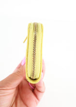 Load image into Gallery viewer, Chanel Caviar Zipped Key Pouch Yellow