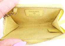 Load image into Gallery viewer, Chanel Caviar Zipped Key Pouch Yellow